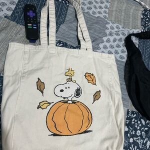 Snoopy and Woodstock Canvas Tote Bag